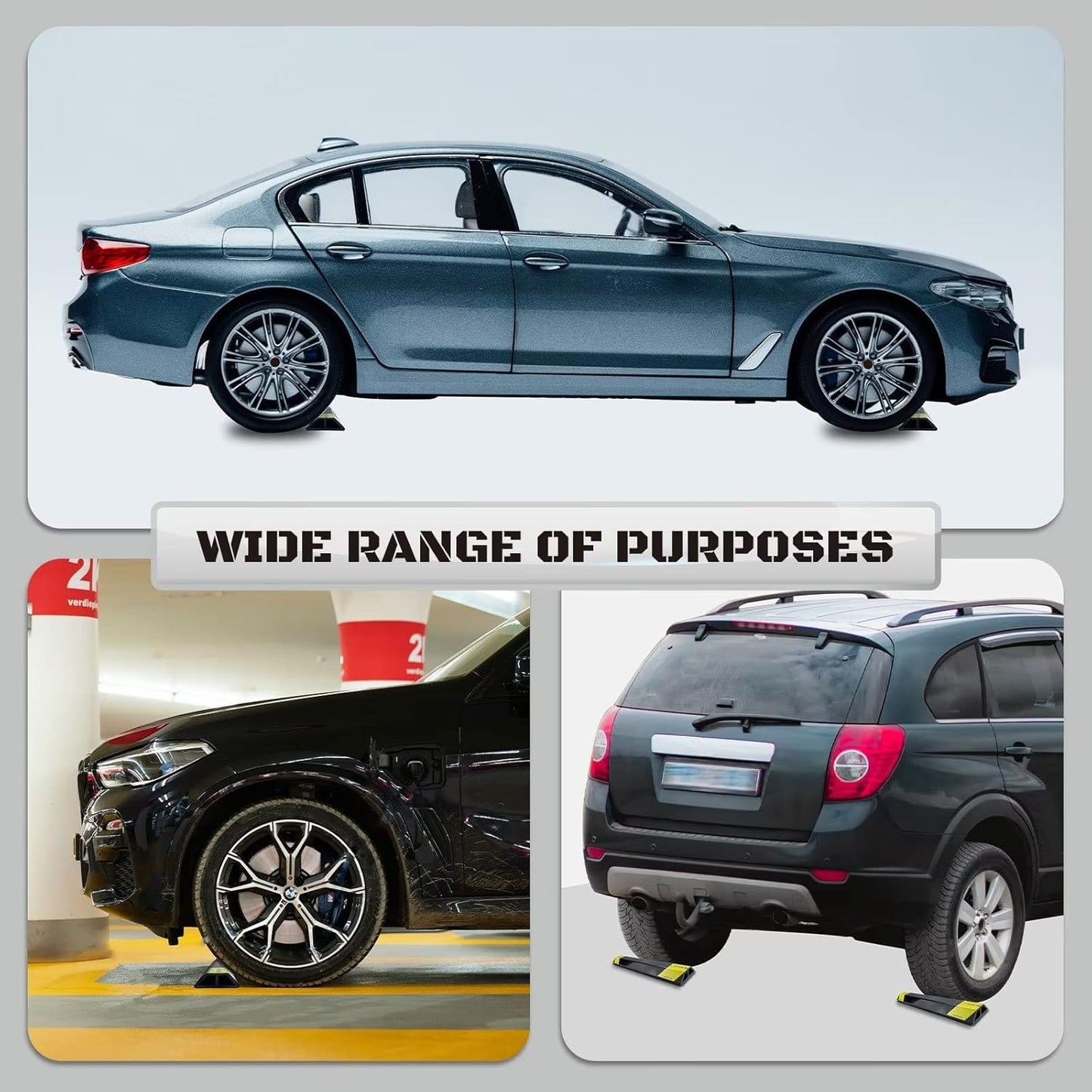 16" 2 Pcs Heavy Duty Parking Aid for Garage, Parking Gadgets Protects Car and Garage Walls, Parking Stopper Easy to Install 2 Packs