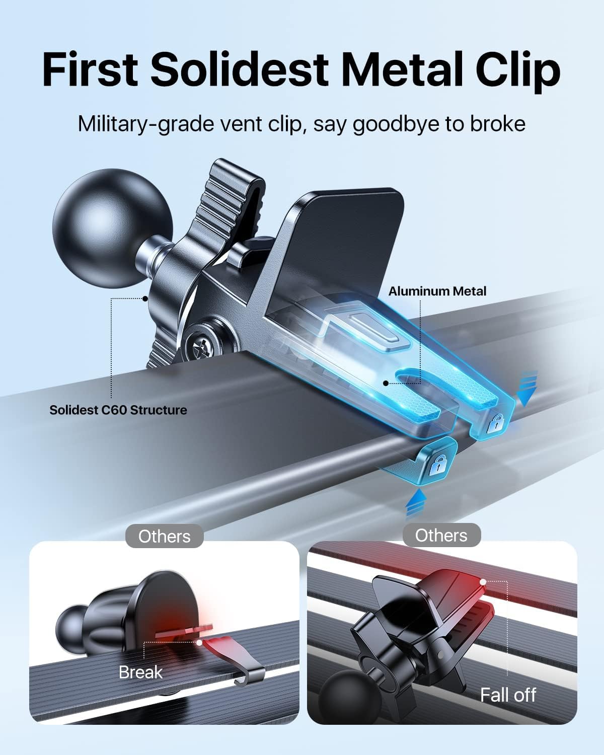 andobil for MagSafe Car Mount [Upgraded Strongest Magnet] Magnetic Phone Holder for Car Vent 360 Adjustable Magnetic Car Phone Holder Mount for iPhone 16 Pro Max 15 14 13 12 Plus Mini (Carbon Fiber)