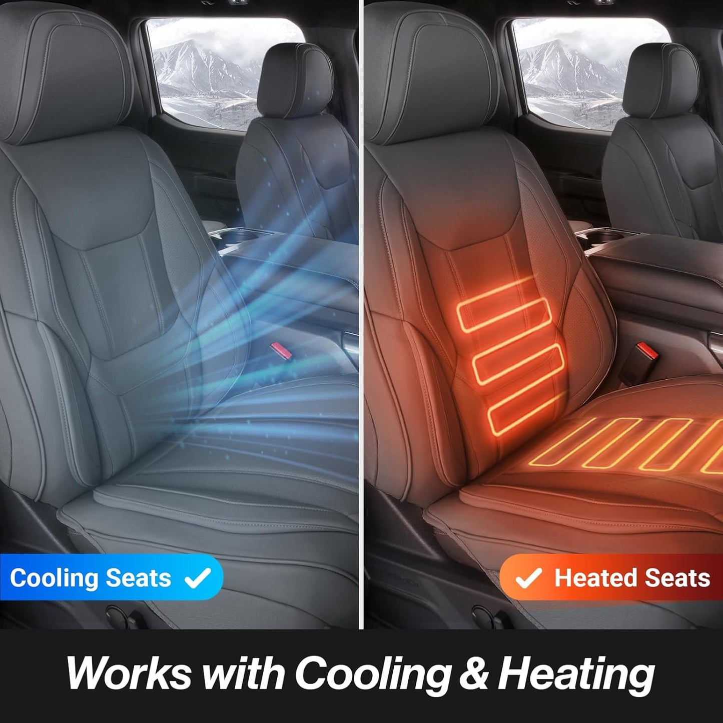 Coverland Custom Car Seat Covers Compatible with 2020-2025 Gladiator Crew Cab - Premium Leather Non-Slip Memory Foam Waterproof Custom Interior Protector Full Set-Dark Gray [See Size Chart-Size X112]