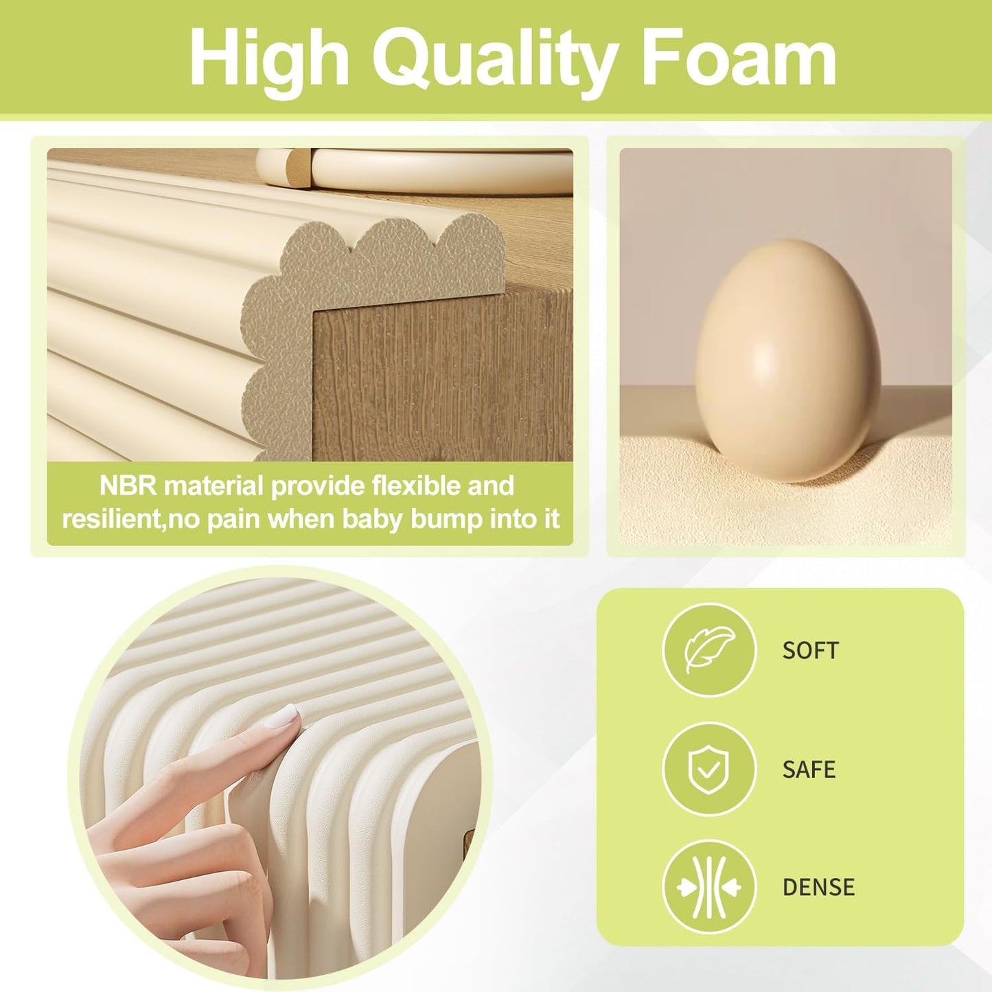 Baby Proofing Wall Corner Protector,Edge Guard Corner Protector,6.56ft Thinken Soft Corner Protectors Pre-Taped Soft Rubber Foam Edge Cushion for Furniture (Brown-L, 6.56Ft x 11.8" W x 0.47" Th)