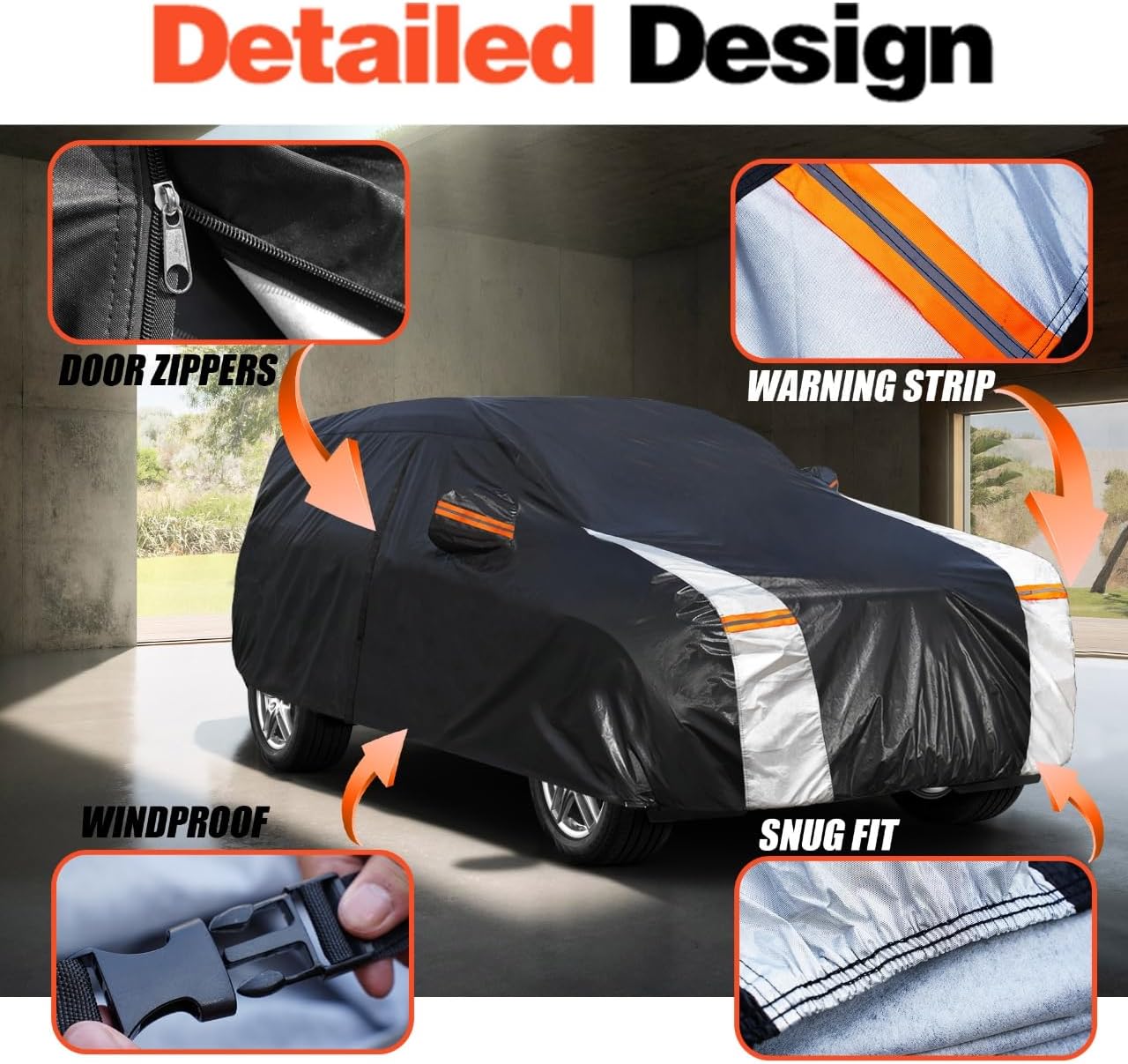 RX350 Car Cover 100% Waterproof All Weather, Gift with Towel, 10 Layers SUV Car Cover Custom Fit 2003-2025 RX/RX350/RX450H/RX500H, Outdoor Car Covers Rain Sun UV Protection with Door Zipper.