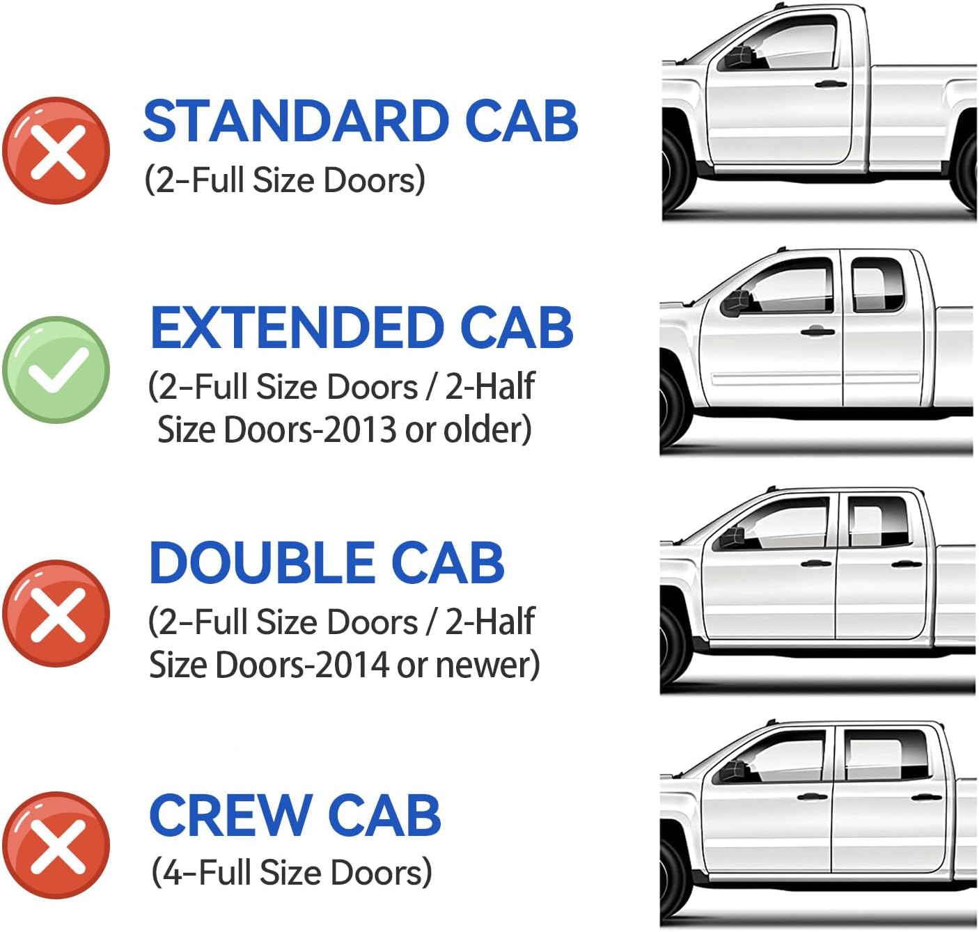 Window Visors Rain Guards for 1999-2006 Chevy Silverado/GMC Sierra 1500/2500/ 3500/ 2500HD, Window Vent Wind Deflectors Visors Shades for 2007 Silverado/Sierra Classic Model - Extended Cab