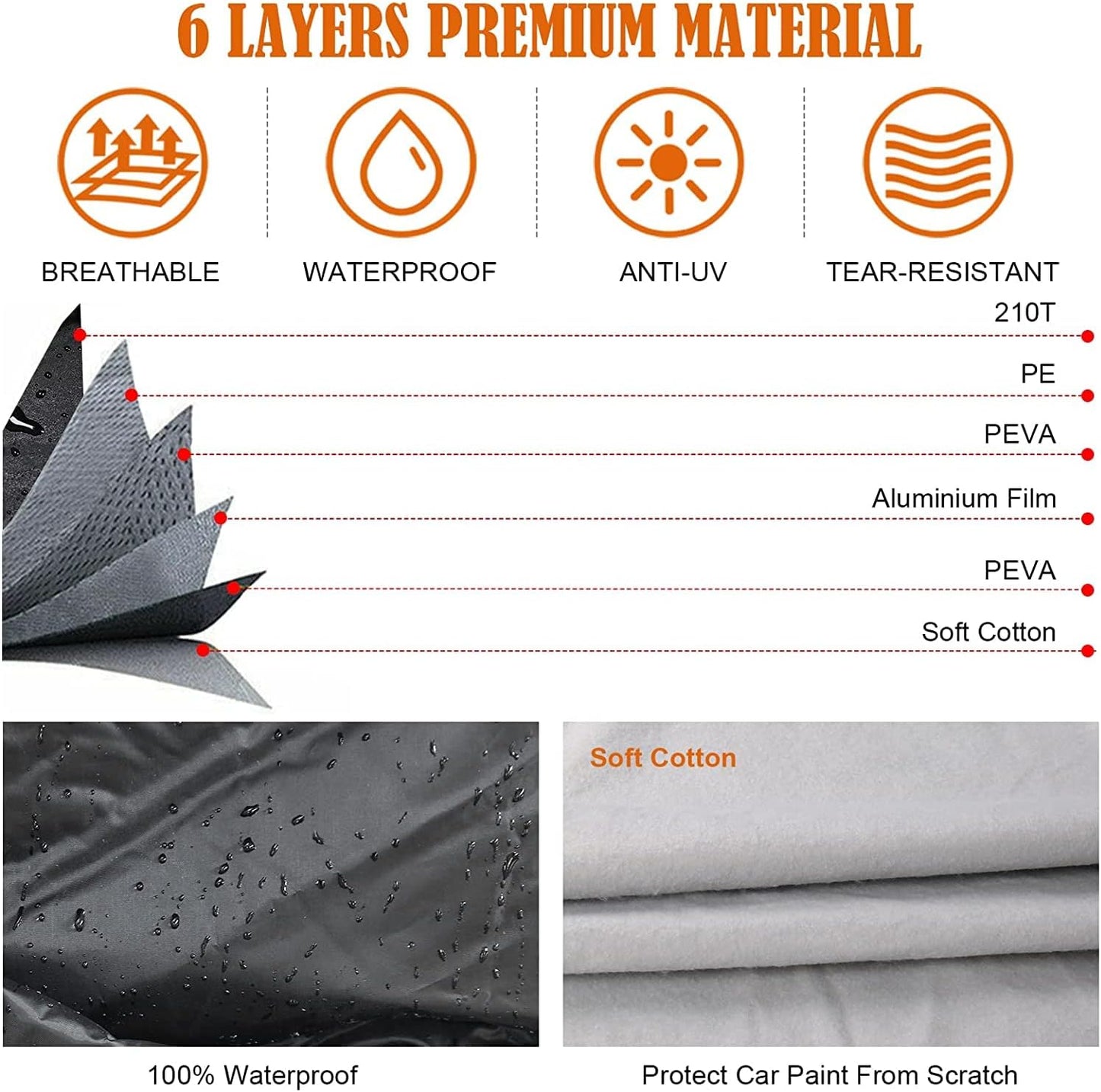 Waterproof Car Cover Compatible with Chevrolet Monte Carlo LS/SS 1978-1988, 210T All Weather Classic Car Covers with Zipper Door & Lock for Snow Rain Protection