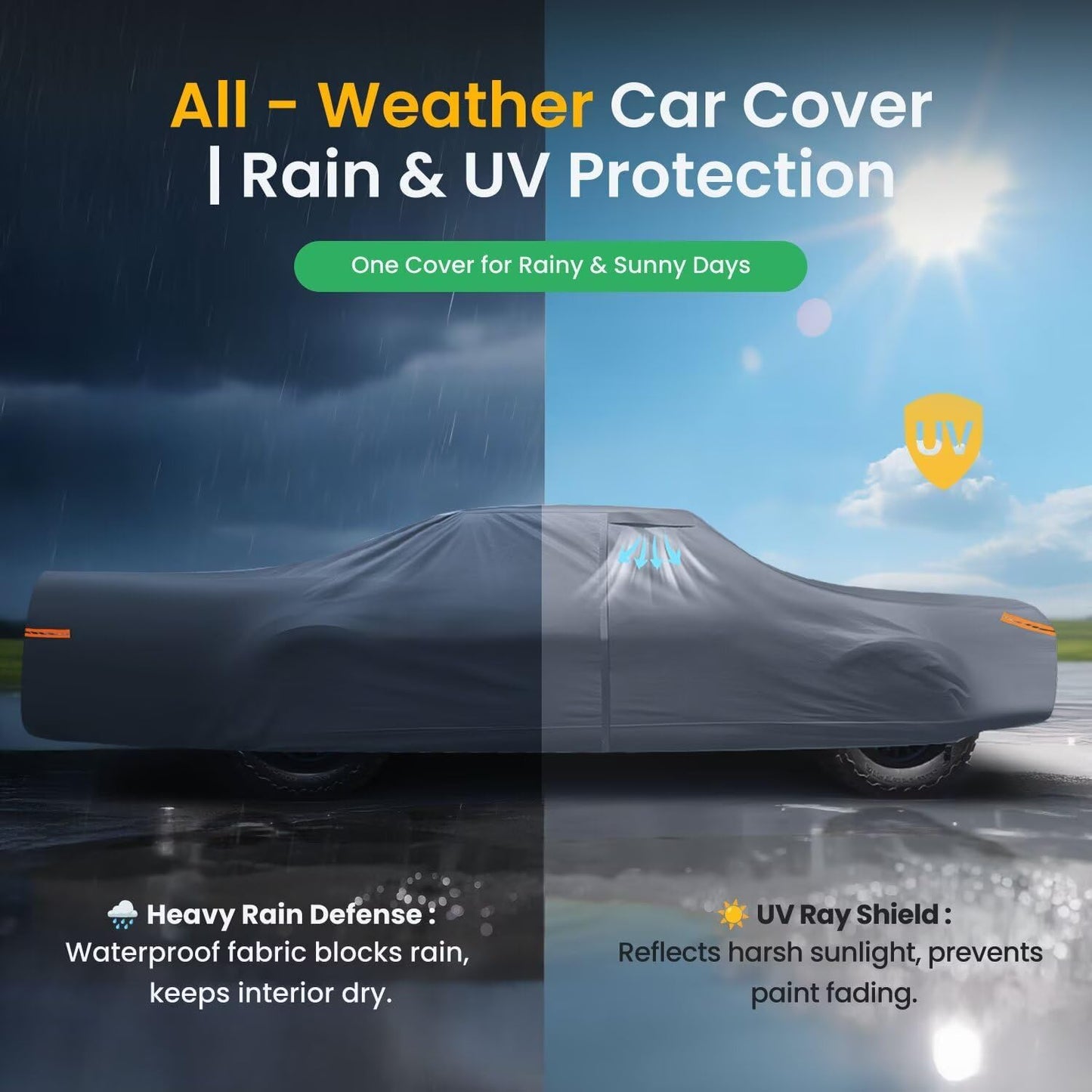 Waterproof Buick Century(1993-2005) Car Cover with Breathable Vents, [2025 Upgrade] Premium Covers with Cotton Liner and Zipper Door, Sun Rain Snow Dust Uv Protection.(Gift with Towel)