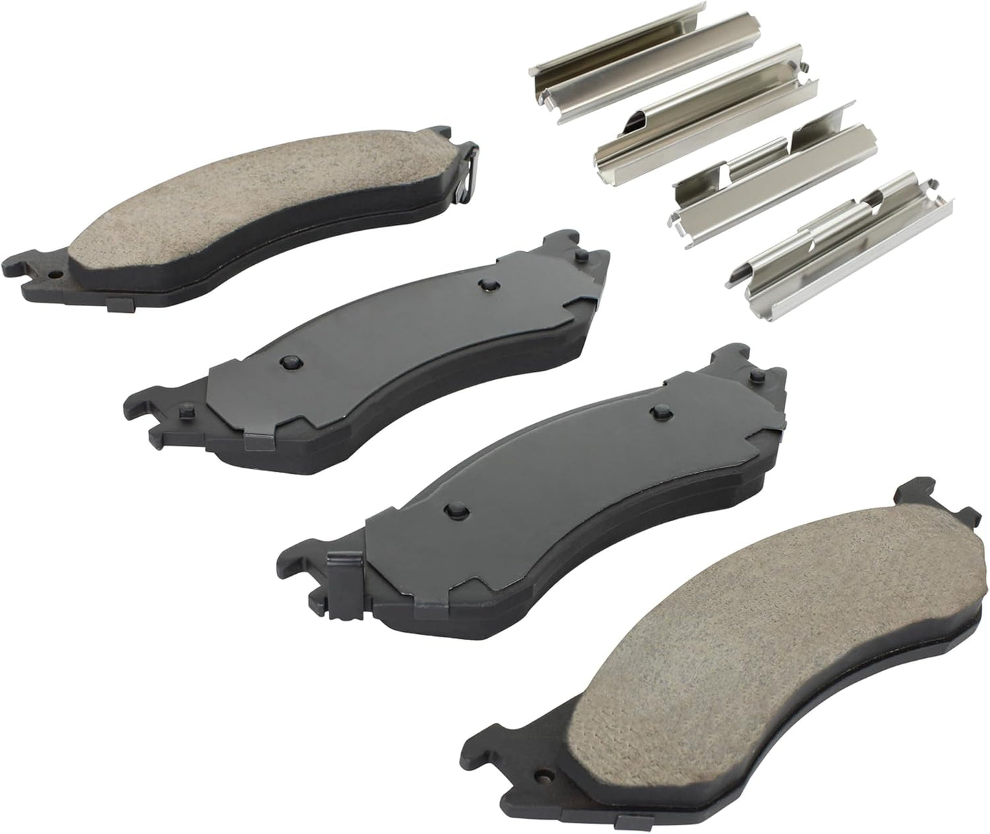 Premium Ceramic Front Brake Pads (1001-0702C) Compatible with 1997-2004 Dodge/Ford/Lincoln (B1500/Expedition/F-150/F-150 Heritage/F-250/F-250 HD/Lobo/Navigator/Ram 1500 Van)