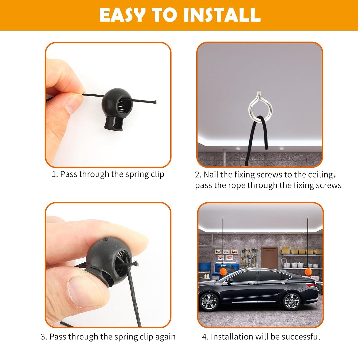 2PCS Garage Parking Aid,Height Adjustable Garage Parking Sensor for Guided Garages Parkings,Fashion Tennis Garages Car Stop Indicator for Avoiding Collisions Cars Accessories (Orange/2PCS)