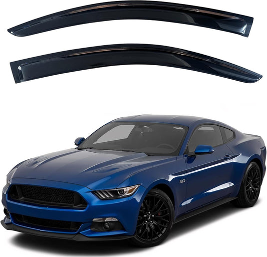 KPY Window Visor Compatible with Ford Mustang Coupe 2015-2023, 2PC Rain Guard Side Window Vent Deflectors Tape-On Style, 2015 2016 2017 2018 2019 2020 2021 2022 2023