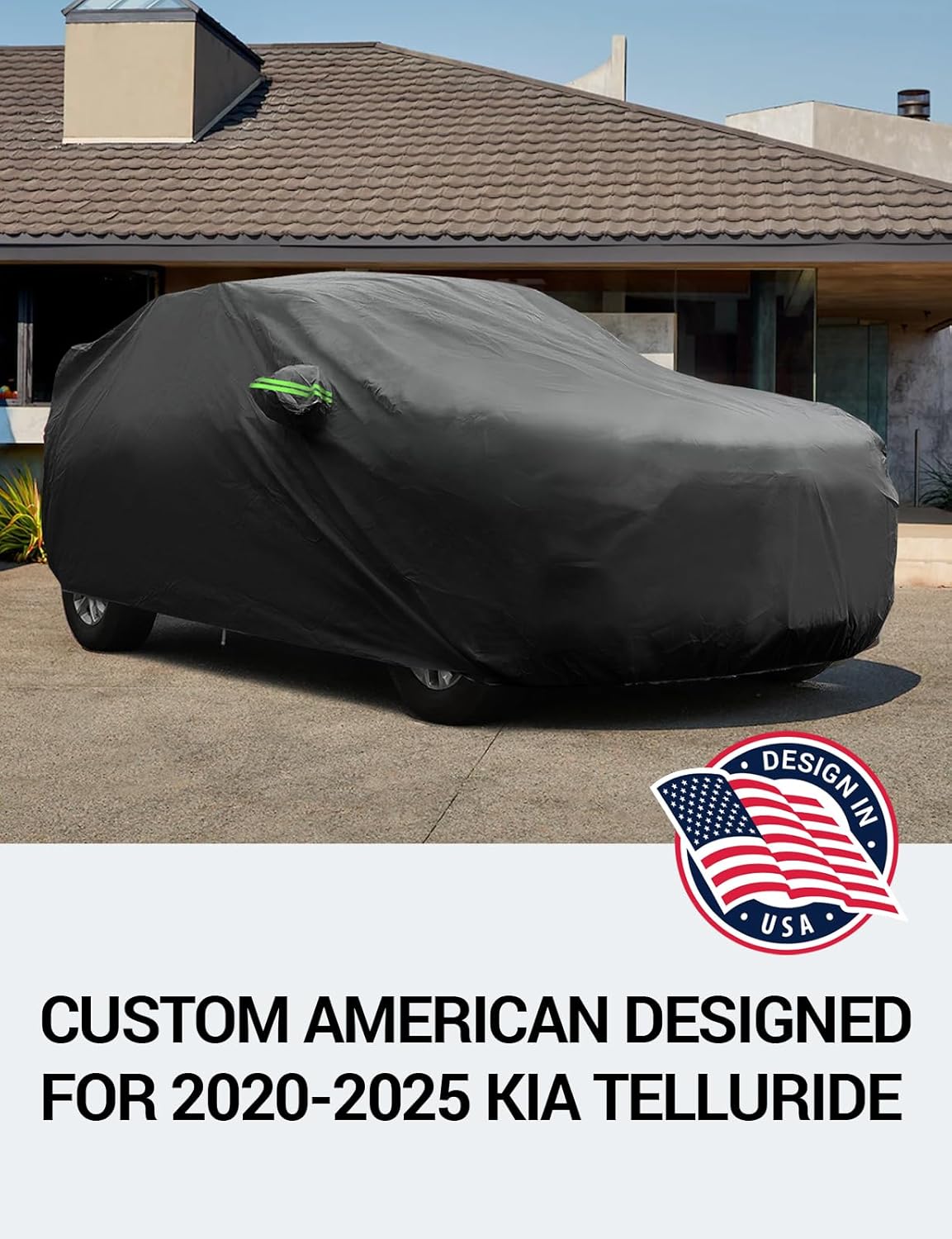 Proadsy 2025 Upgrade Car Cover Custom Fit for Kia Telluride 2020-2025, Waterproof All Weather for Automobiles, Full Exterior Cover Rain Snow Sun Protector Indoor Outdoor Car Cover