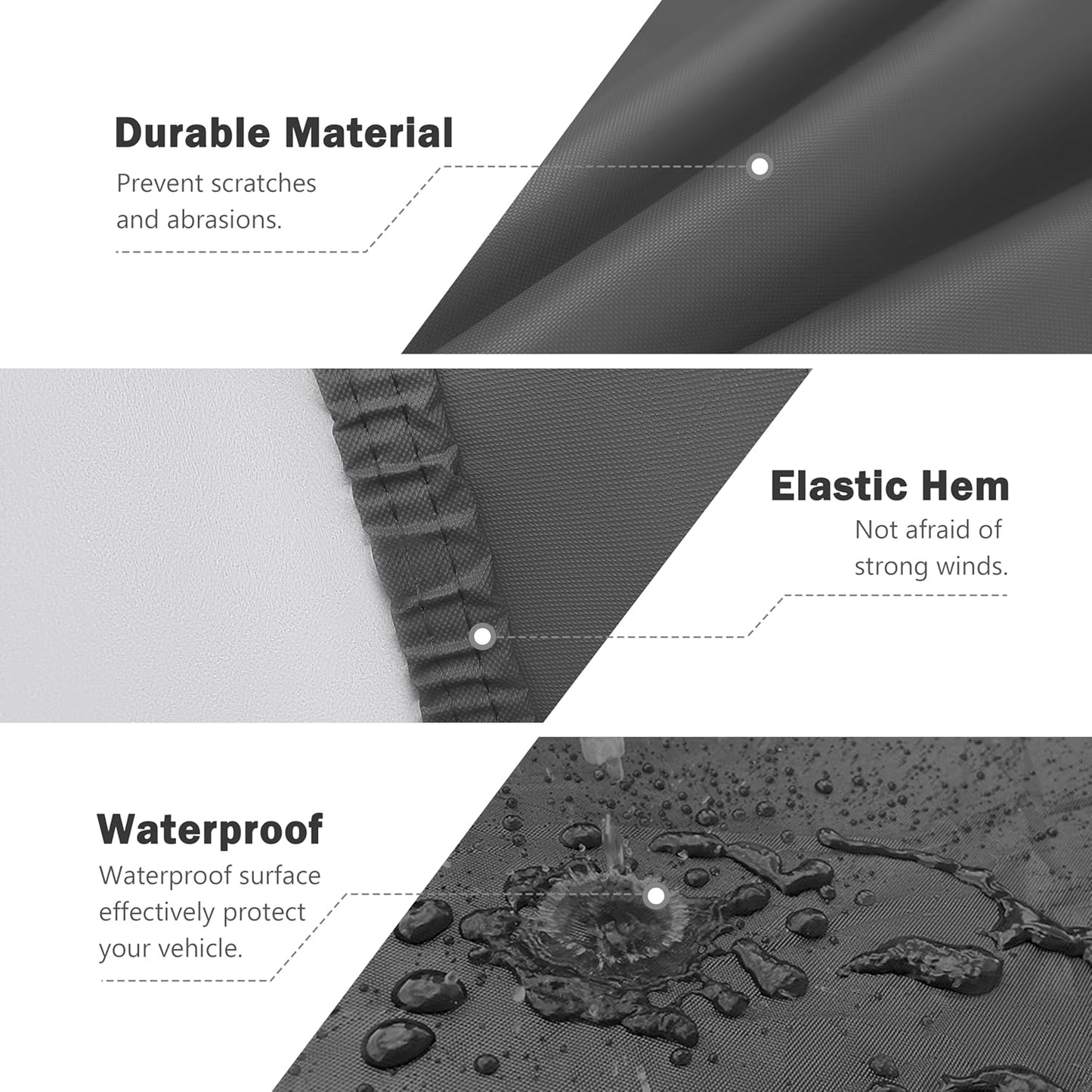 MORNYRAY Compatible with Toyota RAV4,Car Cover Outdoor Waterproof Sun Rain Snow Hail Protection with Driver Door Zipper (Black, Custom Fit Toyota RAV4)