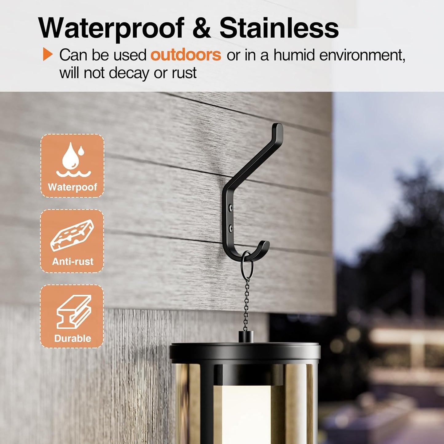 20-Pack Wall Hook for Hanging Coat - 20LB (Max), Stainless Hooks for Towel, Hat, Backpack, Clothes, Wall Mounted Coat Hanger for Closet, Metal, Black