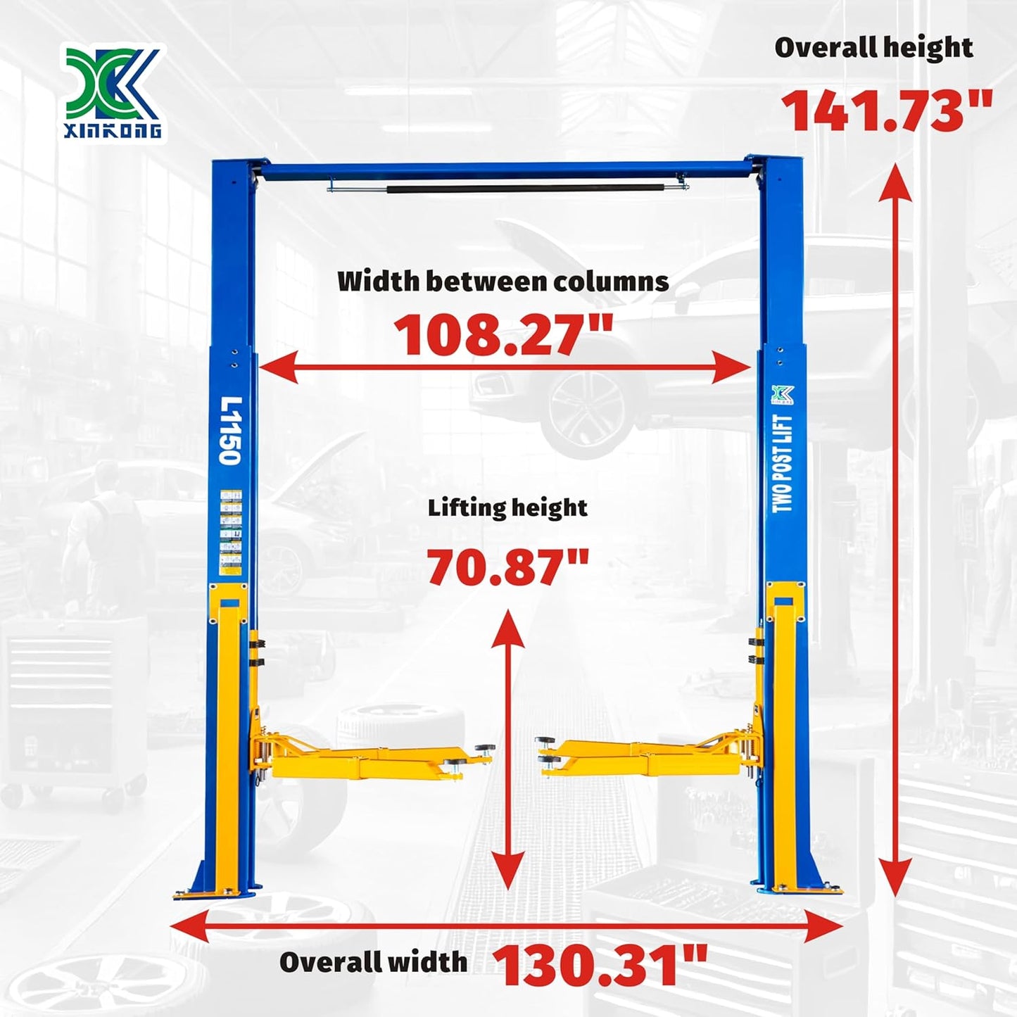 XK-L1150 Auto Lift Car Lift Capacity 11500 Lbs Overhead Truck Hoist with 36 Months Parts Replacement