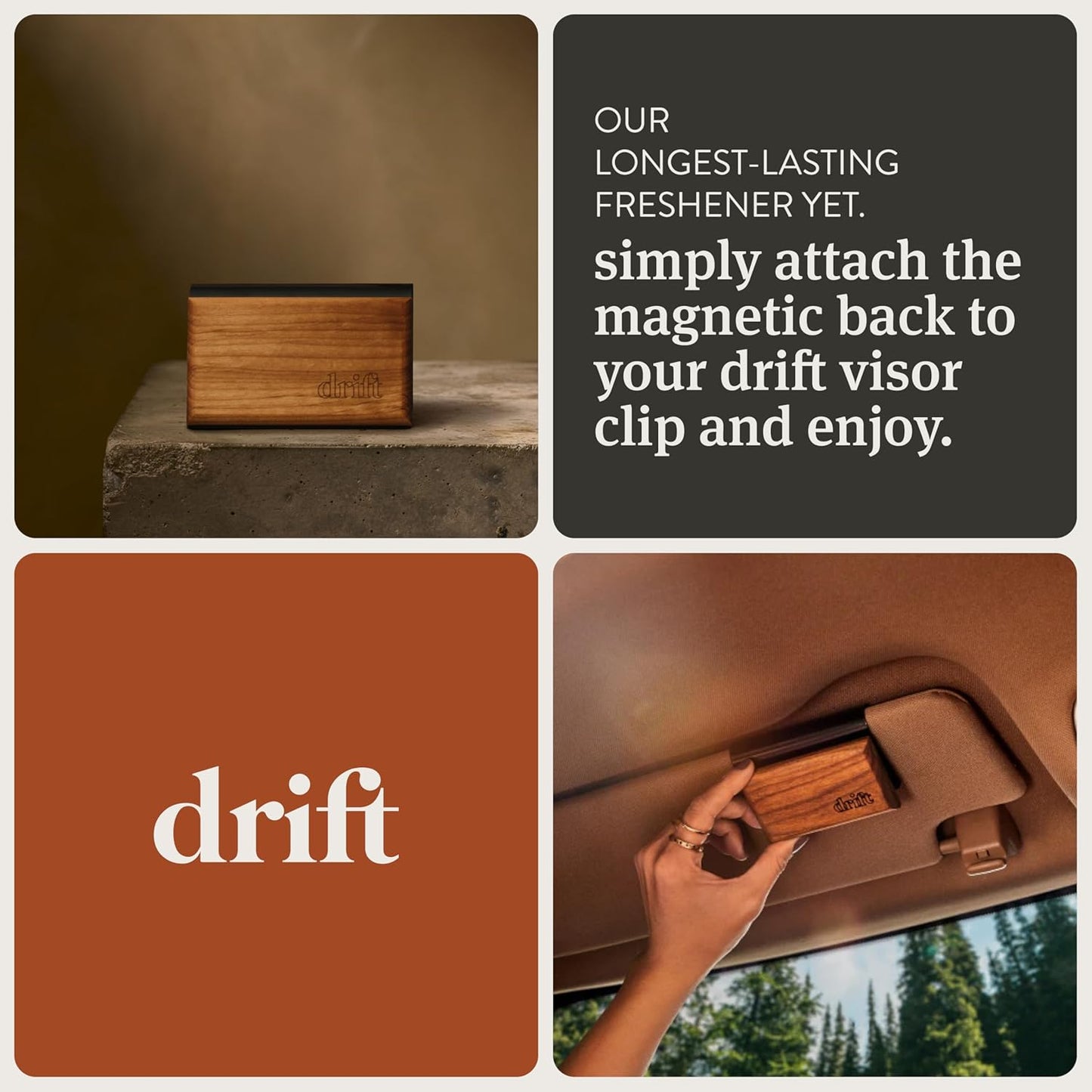 Drift Car Air Freshener - Wood Fragrance - Automotive Odor Eliminator - Long Lasting Scent - Teak Scent Refill - Pack of 3 - NO CLIP INCLUDED