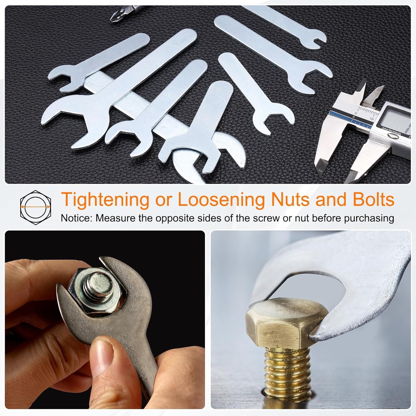 HARFINGTON 10pcs Small Wrench 22x70x1.5mm Metric U-Shaped Single Open Ended Spanner Super Thin Flat Head Galvanizing Wrench for Automotive Repair Furniture Assembly