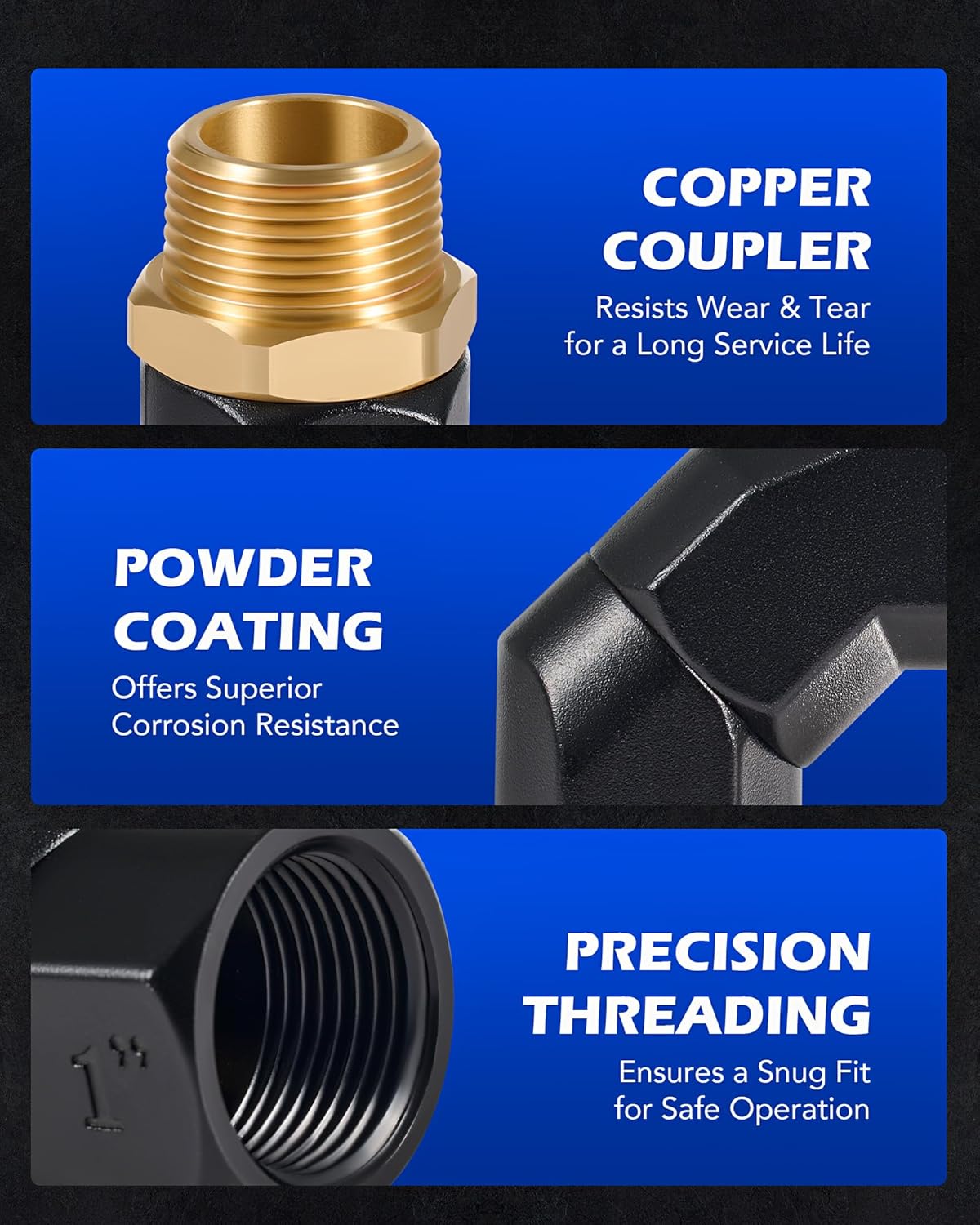 Orion Motor Tech 2pcs 1" NPT Fuel Hose Nozzle Swivel Kit, 1" NPT Fuel Transfer Swivels, Multi Plane 360 Rotating Fuel Tank Adapter Swivel Set with Accessories for Fuel Transfer Pump Gas Diesel