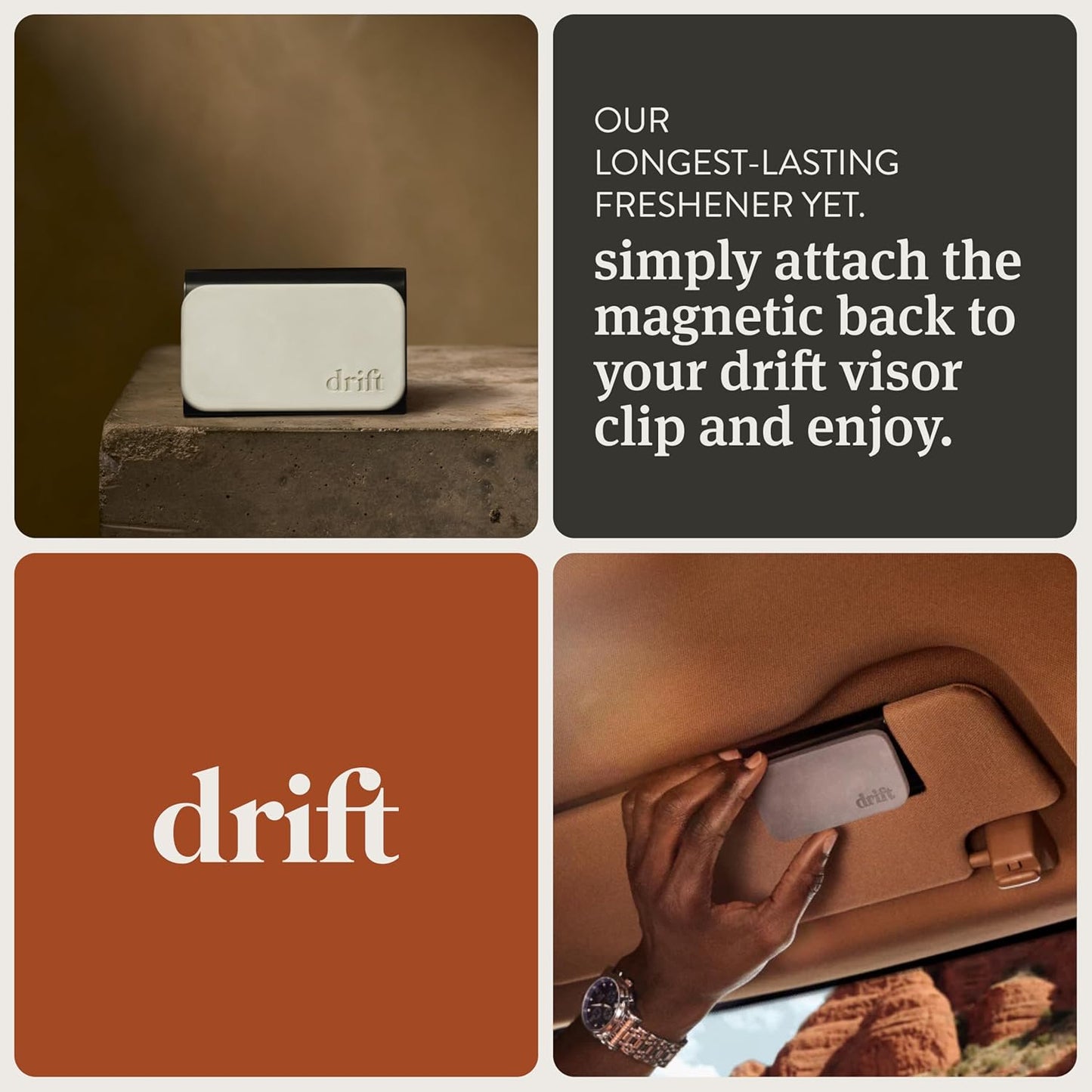 Drift Car Air Freshener - Stone Air Freshener - Car Odor Eliminator - Teak Scent Starter Kit