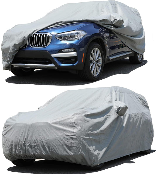 All Weather Waterproof car Cover Good for rain Snow uv Protection dust Small SUV Q3 X1 Blazer Encore Trailblazer Nitro Escape CR-V Patriot SELTOS Gray