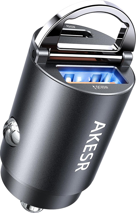 65W USB C Car Charger Fast Charging，12V USB Outlet Accesorios para Carro，Compact Cigarette Lighter Adapter，Car Phone Charger for iPhone/16/15/14/13/12 Samsung S25 S24 S23Google Android