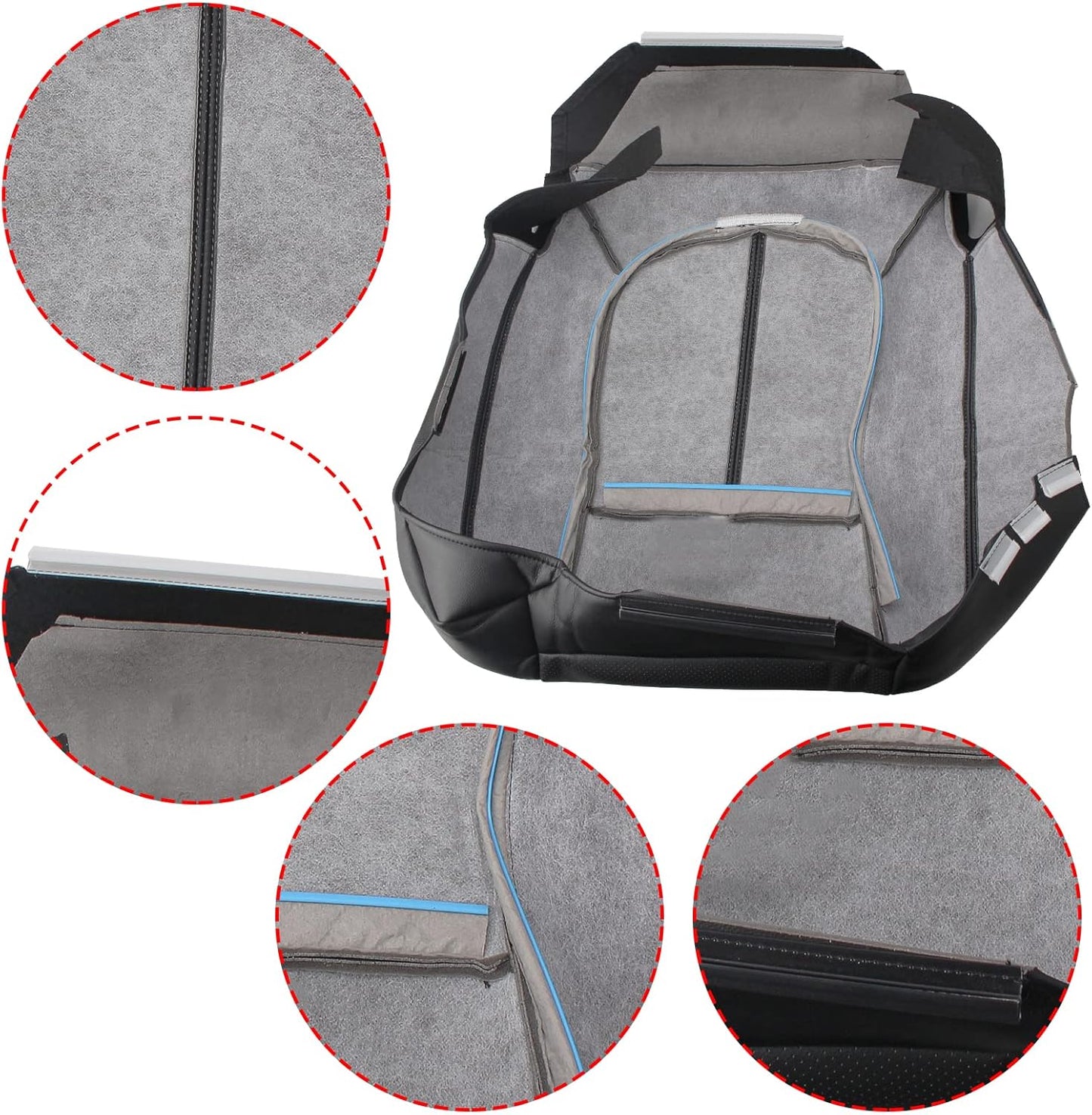 AUTOKAY Car Seat Covers for Ford Ford F250 F350 F450 F550 11-16, 4 Pcs Waterproof Faux Leatherette Cushion Cover Front Bottom & Top Back Synthetic Leather Seat Cover Black