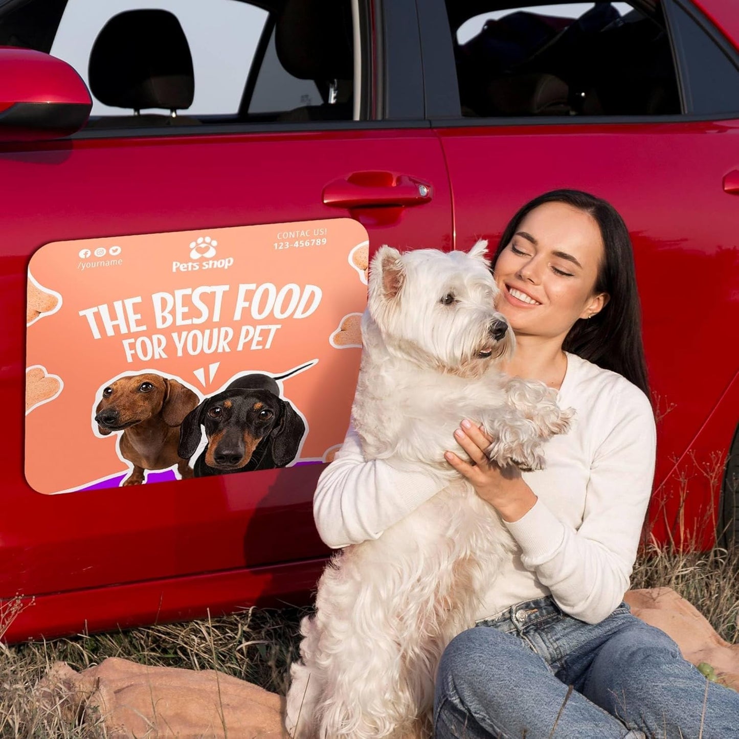 Magnet Me Up Customizable and Personalized Automotive Magnet Decals (18”x24” Rectangle)