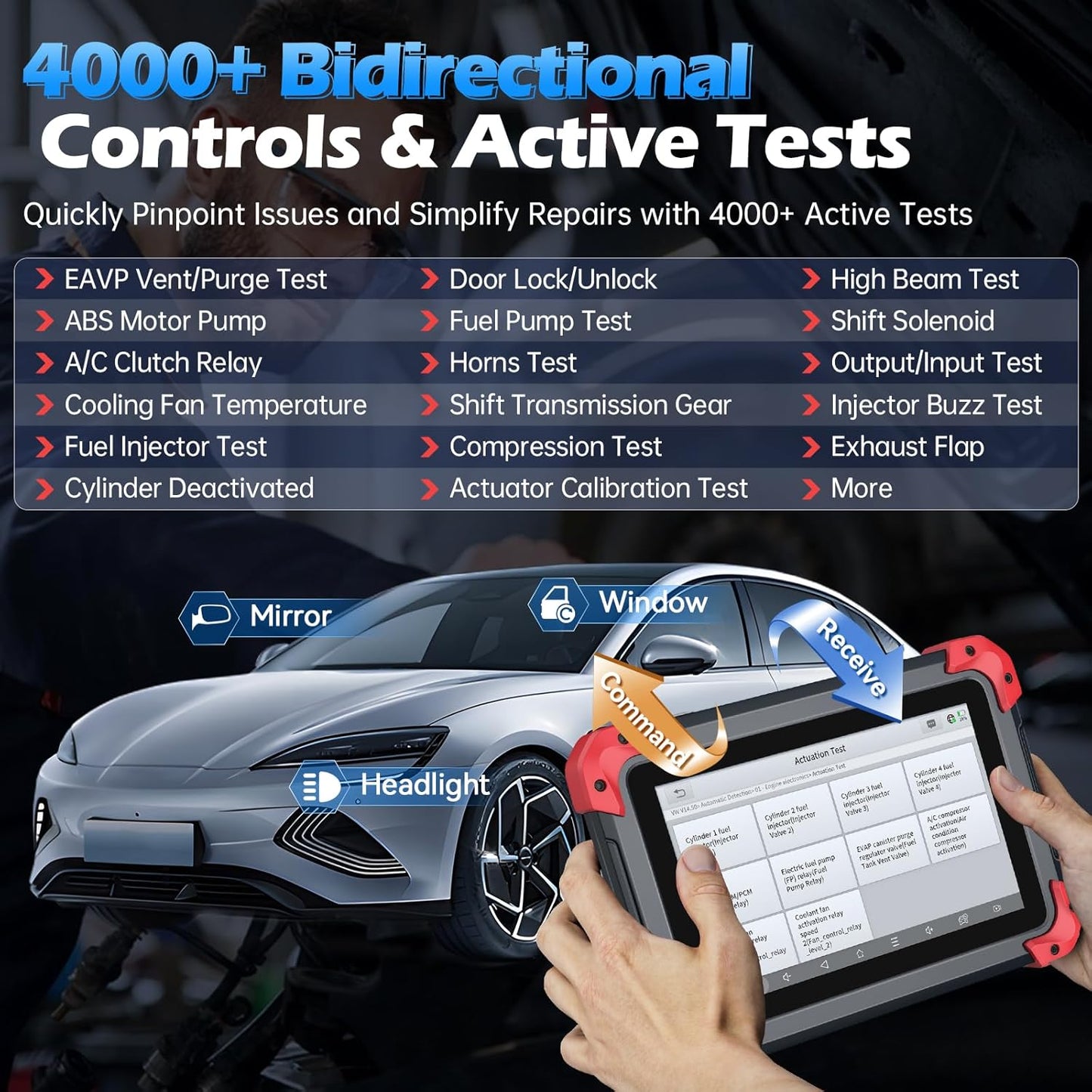 XTOOL D7X OBD2 Scanner Diagnostic Tool,2025 Bidirectional Scan Tool with 36+Resets,3-Year Updates,FCA Autoauth,ECU Coding,Full System Car Scanner for ABS Bleeding,Crankshaft Relearn,Injector Coding