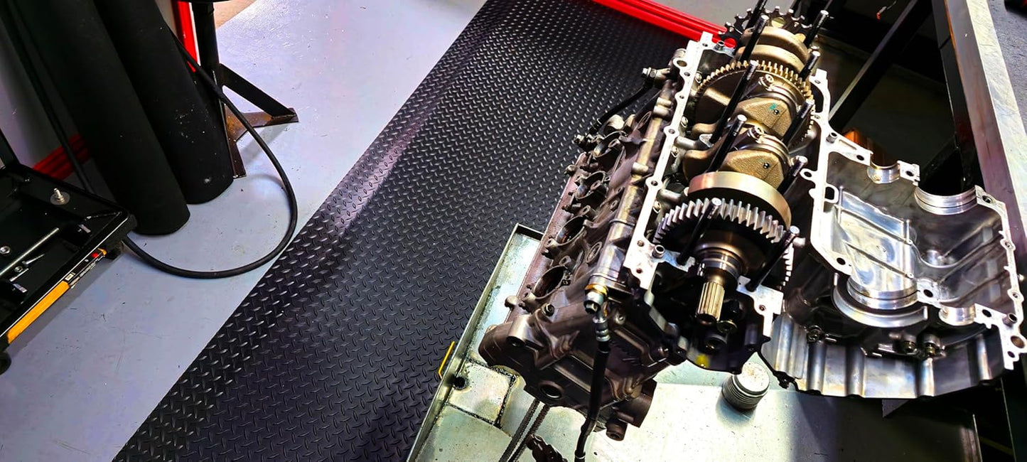 Rhino Mats, American Classic Diamond Anti-Fatigue Mats, Industrial Ergonomic Comfort Standing Mat for Work, Home, Garage, Office, Kitchen or Anywhere (Black 9/16" Thick, 2 FT. x 3 FT.)