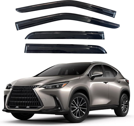 KPY Window Visor Compatible with Lexus NX200t NX300 NX300h 2014-2021, 4PC Rain Guard Side Window Vent Deflectors Tape-On Mugen Style, 2014 2015 2016 2017 2018 2019 2020 2021