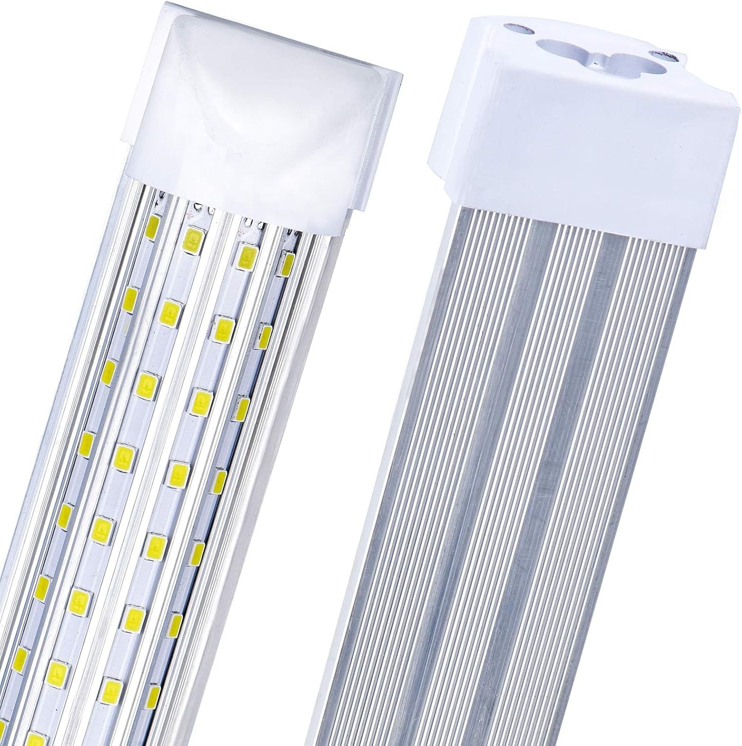 (6- Pack) 4FT LED Shop Light, 65W 5000K Daylight White 7500LM Super Bright T8 Integrated Fixture U-Shape 4 Rows Linkable Tube Lights for Garage Warehouse Workshop Basement Plug and Play