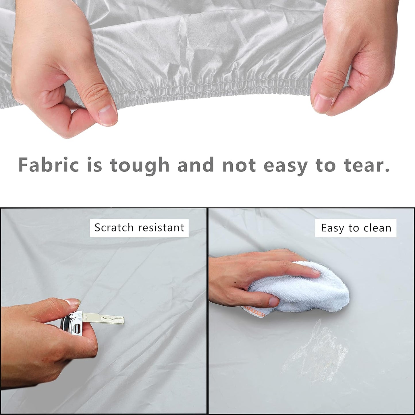 MORNYRAY Waterproof Car Cover All Weather Snowproof UV Protection Windproof Outdoor Full car Cover, Universal Fit for Sedan (Silvery, A2-Fit Sedan Length(Up to 177 inch)