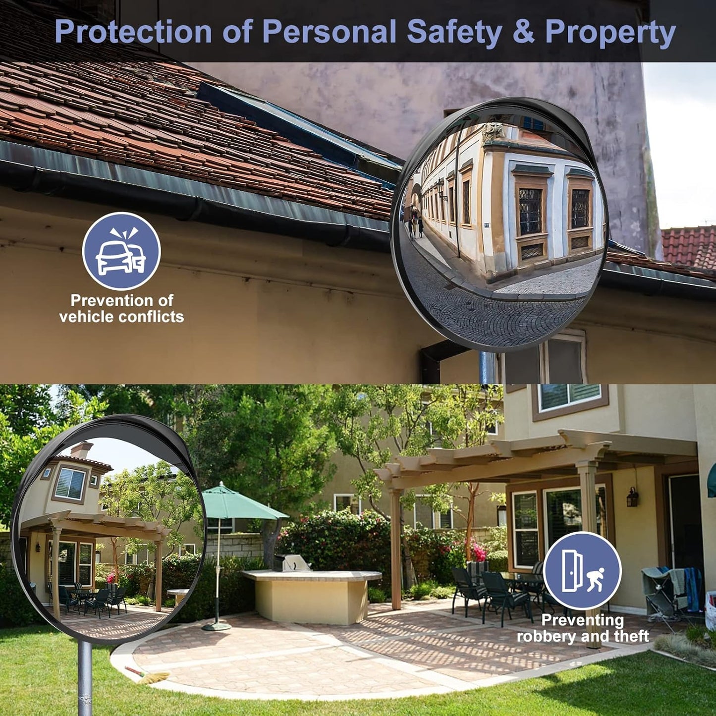 moveland Convex Security Mirror - 16 Inch Adjustable Wide View, Acrylic Shatterproof for Traffic, Parking, Driveway, Store, Garage, Warehouse, Blind Spot - Support Indoor and Outdoor