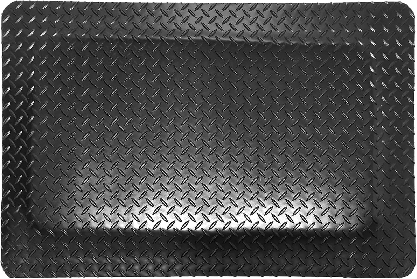 Rhino Mats, American Classic Diamond Anti-Fatigue Mats, Industrial Ergonomic Comfort Standing Mat for Work, Home, Garage, Office, Kitchen or Anywhere (Black 9/16" Thick, 4 FT. x 8 FT.)