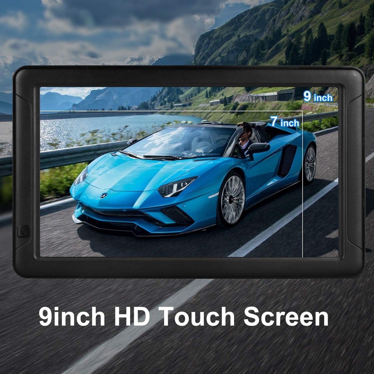 GPS Navigation for Car （9 Inch） Slimline Touch Screen Real Voice Direction ，USA Edition 2025 (Free Lifetime Updates) Turn-by-Turn Voice and Lane Guidance, Speed and Red Light Warning (American Brand)