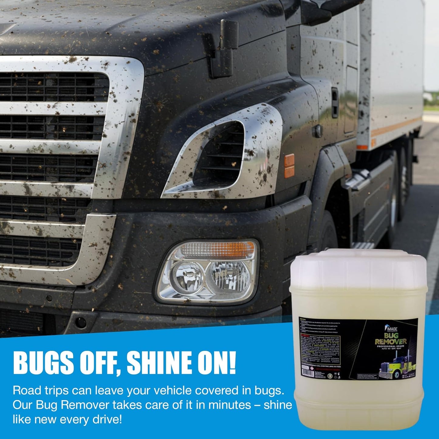 Image Wash Products Bug Remover – (5 Gallon) Best Bug Remover for Cars/Truck Exterior | Bug Cleaner for Vehicles, Car Bug Remover Spray, Bug Off Car Cleaner, Bug Wash for Cars