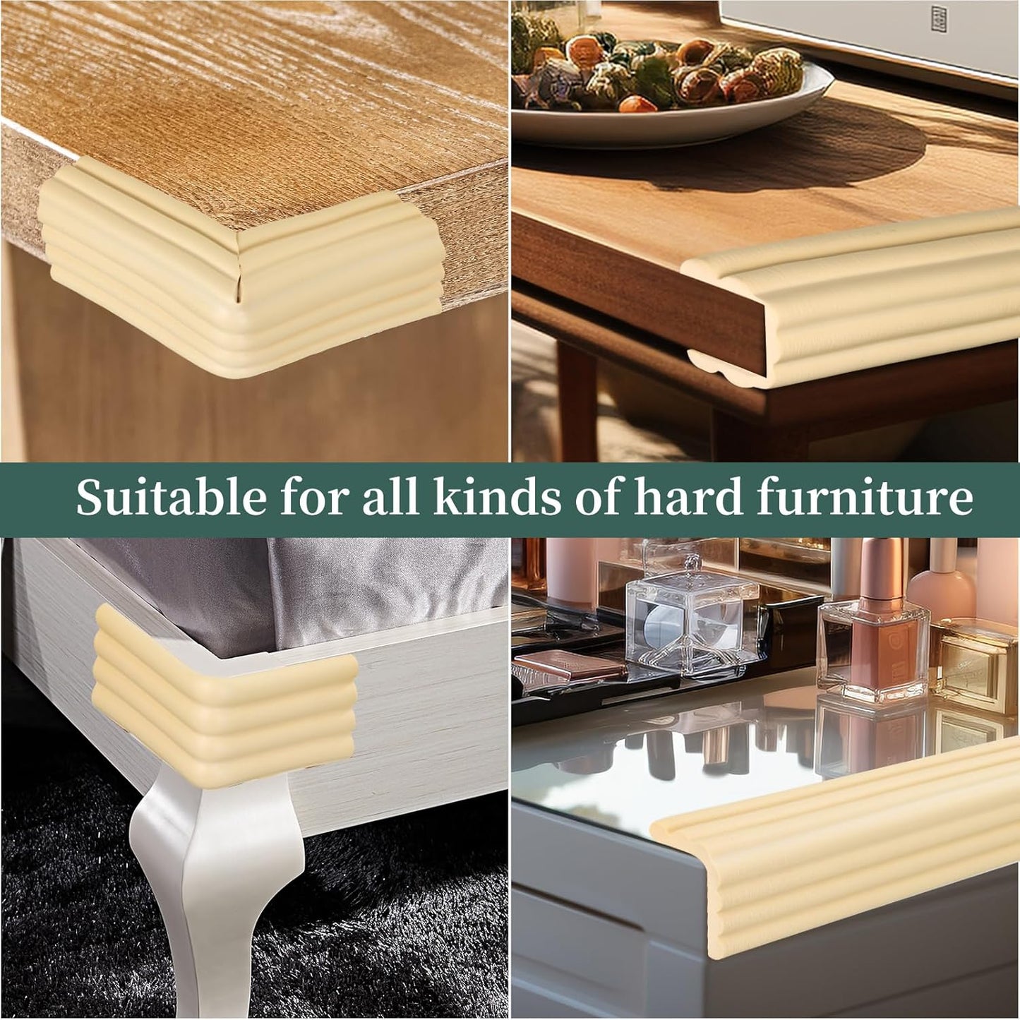 Corner Protector for Baby, Widen Edge Protector with Adhesive Backing, Baby Proofing Edge Corner Protectors Self Adhesive Furniture Corner Guard Bumper for Table, Desk, Fireplace (White, 16.4ft)