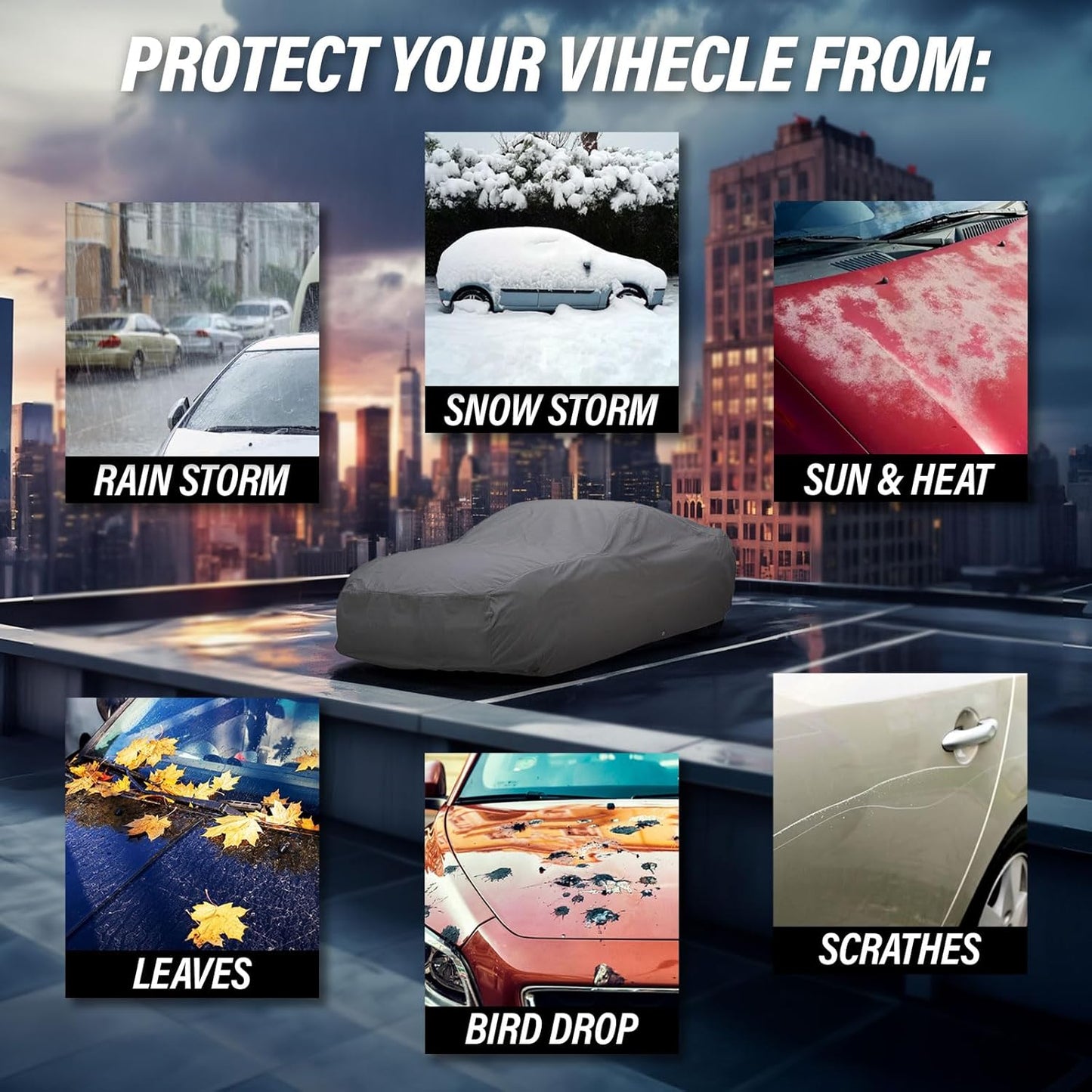 Supreme Full Car Cover - Semi Custom Fit for Chevrolet Tahoe XL SUV (International) 2015-2020 | All-Weather Protection: Waterproof, Dustproof, Windproof, UV-Resistant | Includes Accessories