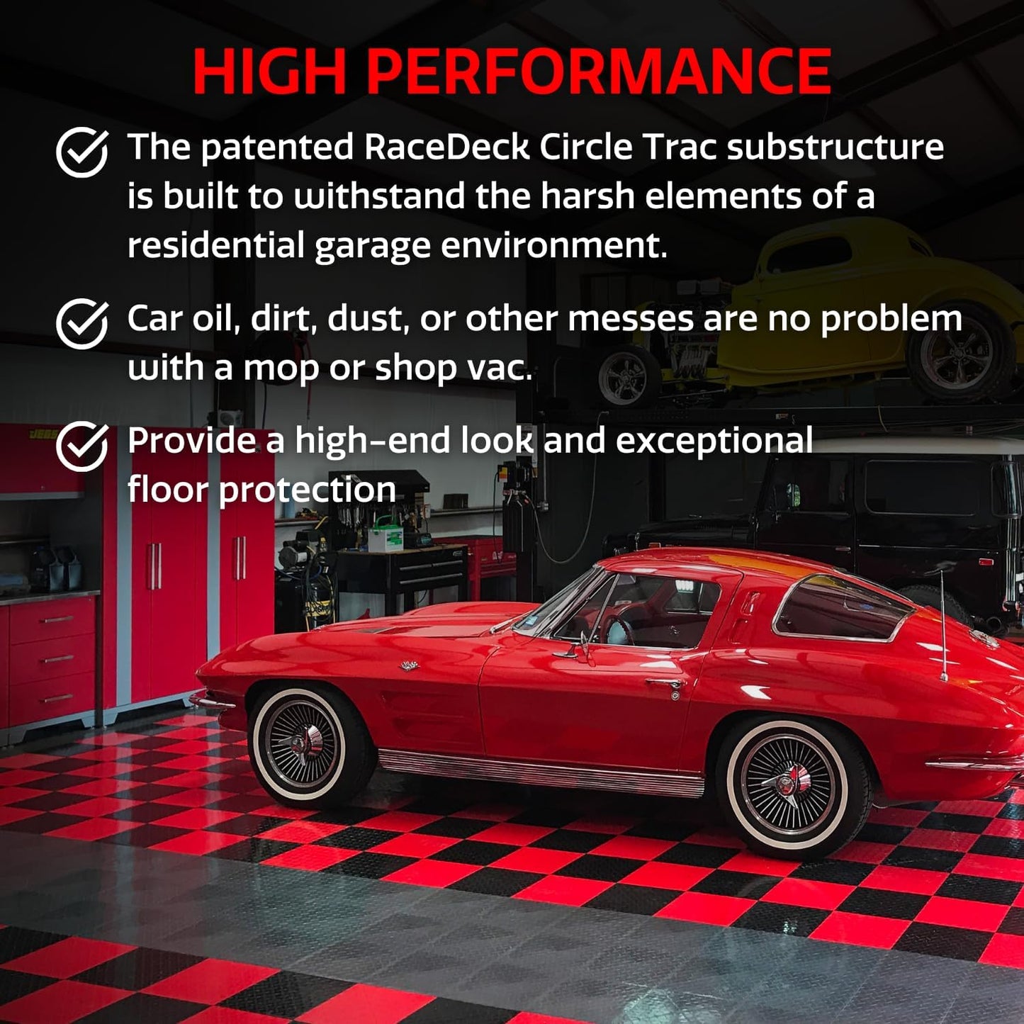 Big Floors RaceDeck CircleTrac, Interlocking Non-Slip Garage Flooring Tile, Durable, Modular, Heavy-Duty Copolymer, Easy Install (Beige, 48 Pack of 12 x 12" Tiles)