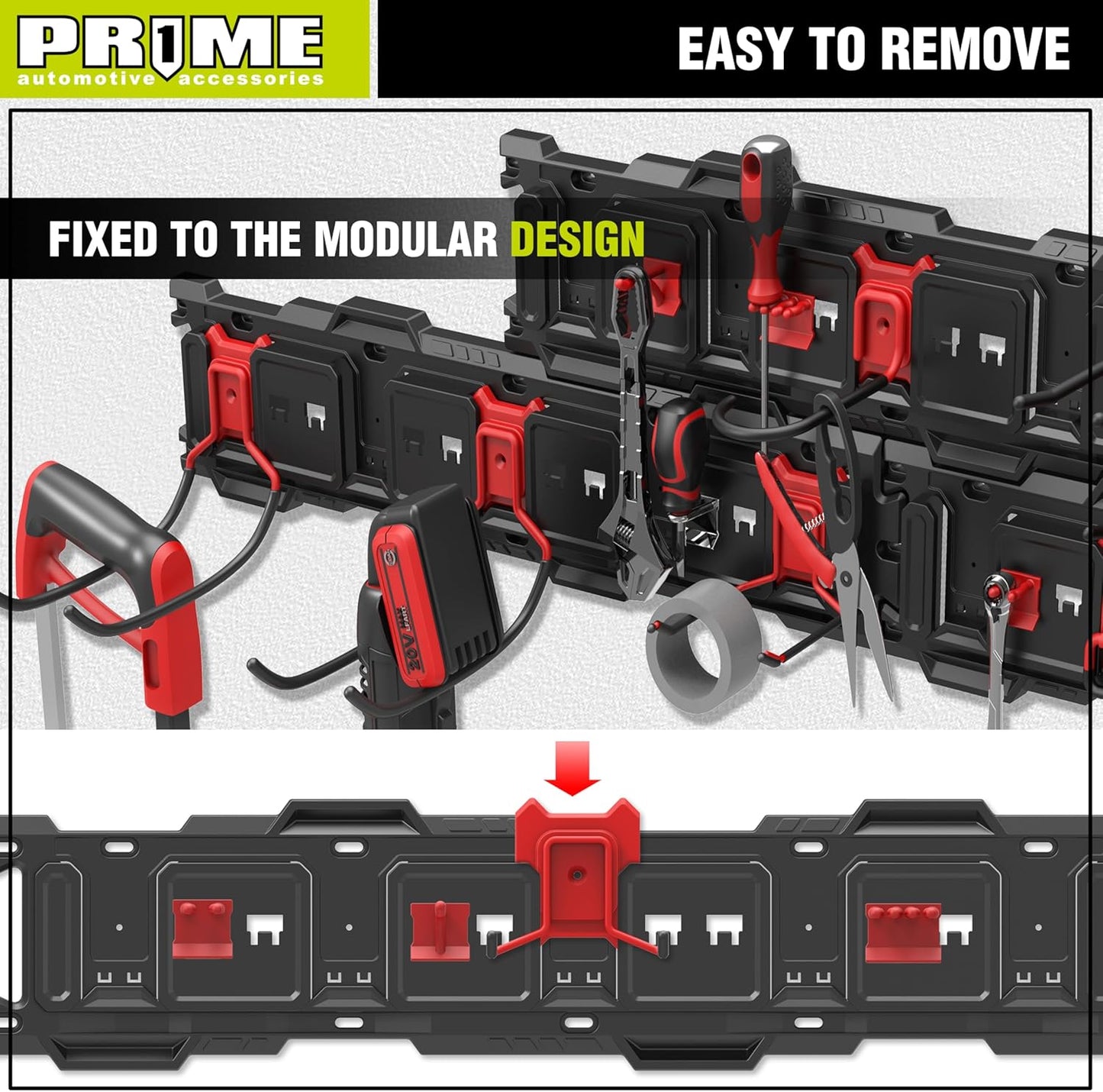 PR1ME 11 pcs Garage Storage Wall Mount Organizer Kit, Garage Storage Wall Rails with Utility Garage Wall Mount Hooks, 2X 31 inch Wall Rails, 4 Steel Garage Hooks, 5 Plastic General Purpose Hooks