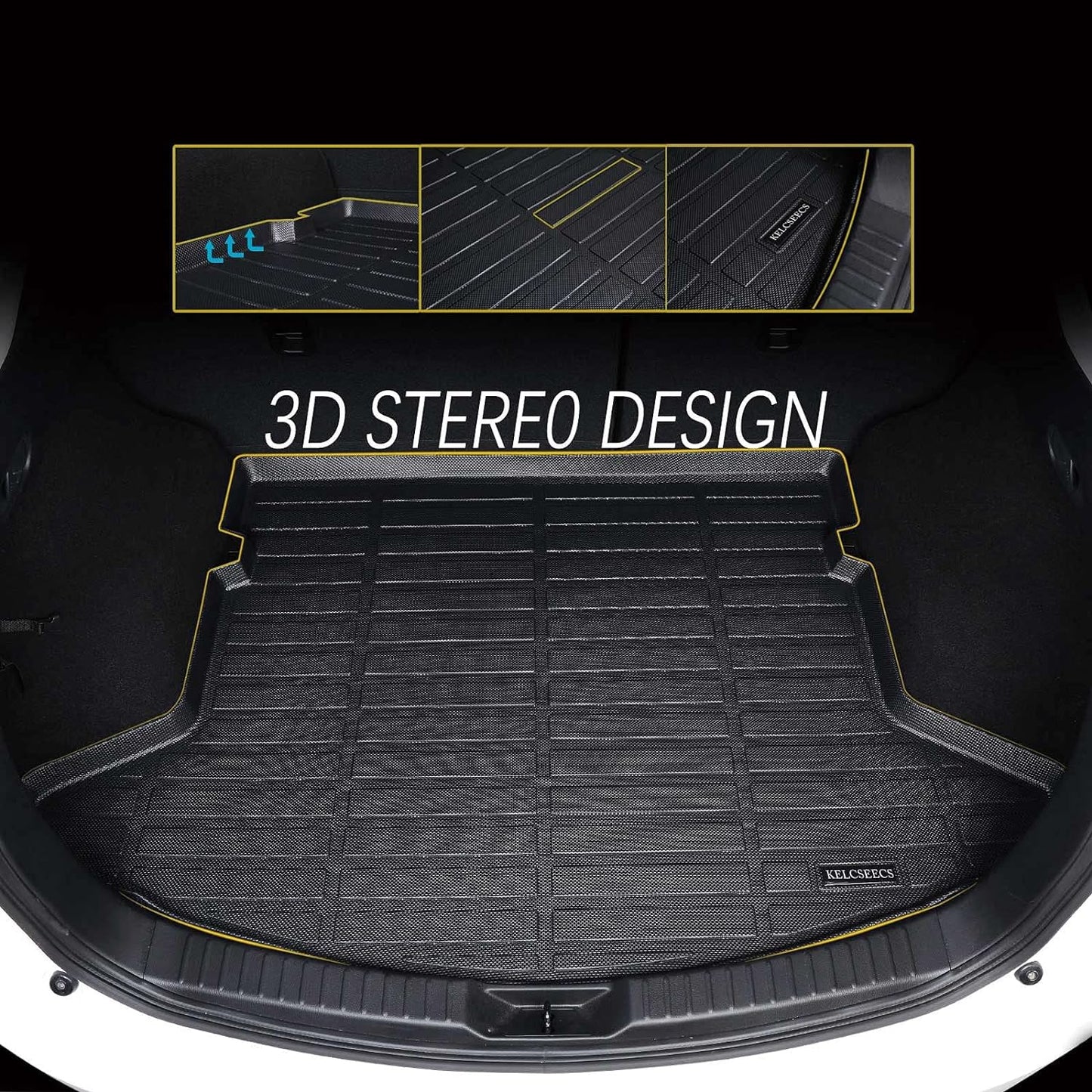 KELCSEECS Cargo Liner for Ford Escape 2013 2014 2015 2016 2017 2018 2019 All Weather Trunk Liner Cargo Mat (Trunk Mat)-Black Accessories