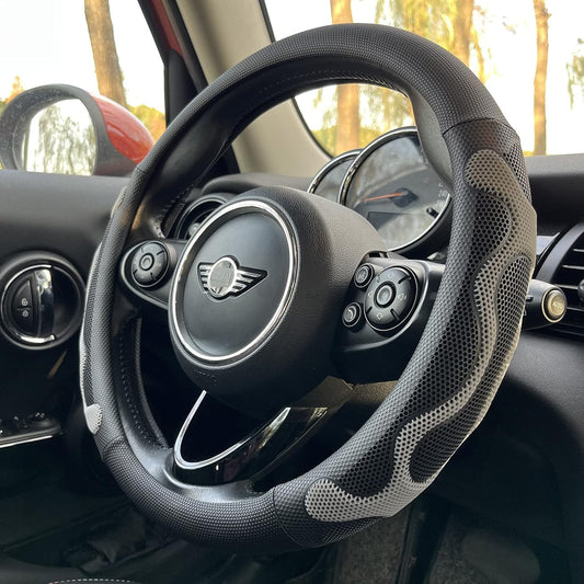 PINCTROT Comfy Grip Steering Wheel Cover, Anti-Slip Design, Universal 14.5-15 Inch(Silicone Gray)