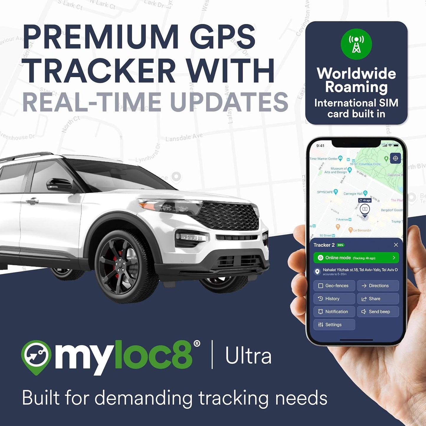 Ultra GPS Tracker for Vehicles – Rugged, Waterproof, Hidden GPS Car Tracker Device for Vehicles, Trucks - 4G LTE, Real-Time Updates, 9 Months Battery Life - Subscription Required