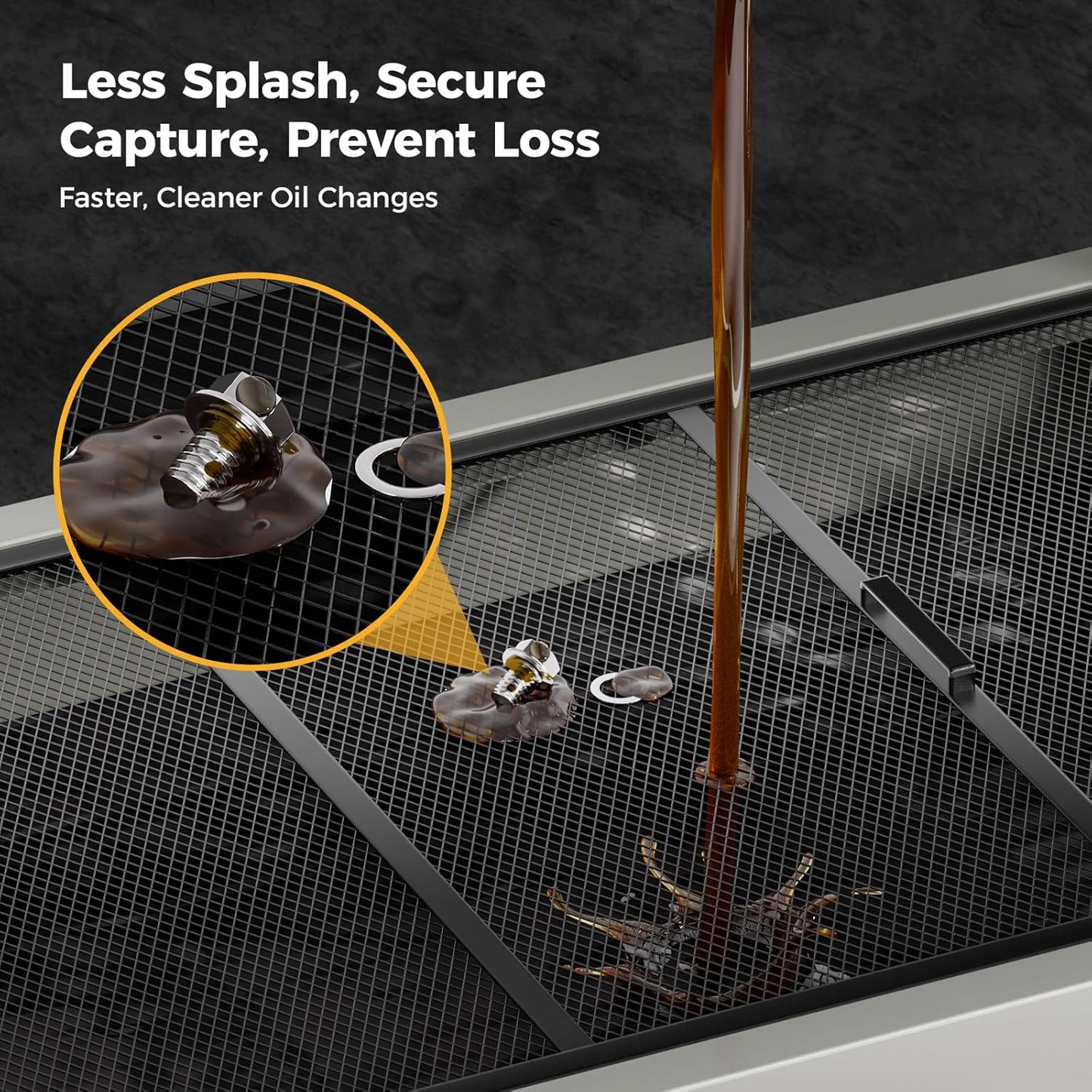 25 Gal Electric Oil Drain Pan, 110V High-Flow Pump, 9.8 FT Hose, 200 W Motor, 2 Locking Swivel Casters and 2 Directional Wheels Stable, Folding Handle, Heavy-Duty for Trucks, RVs, SUVs, Gray