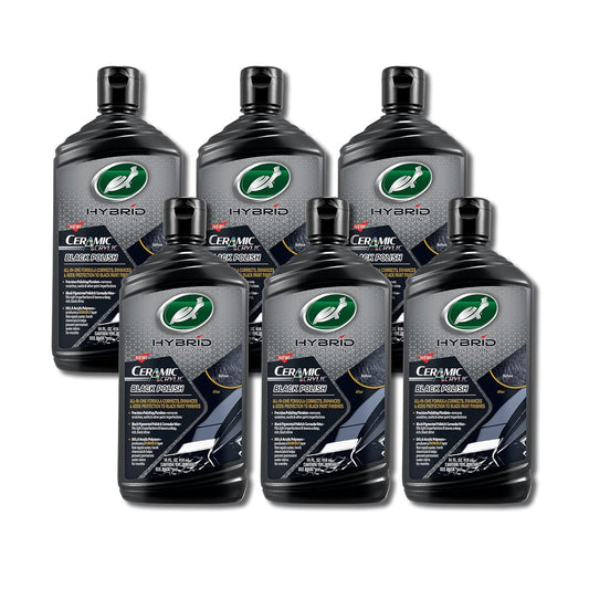 Turtle Wax 53448-6PK Hybrid Solutions Ceramic Acrylic Black Polish and Wax Formulated for Black Car Paint, Removes Surface Scratches and Swirl Marks, Provides Water Repellency, 14 oz. (Pack of 6)