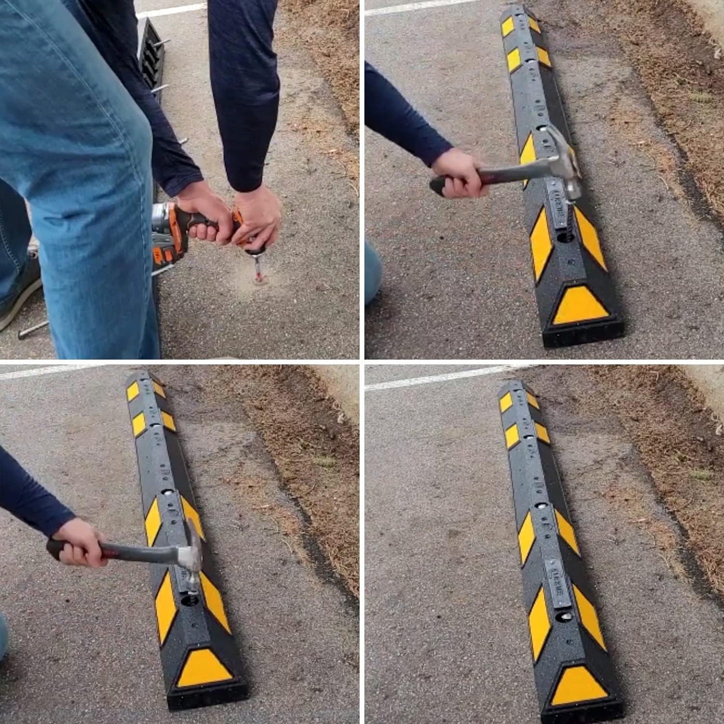 SmartSign Rebar Spikes - Pack of 100, Length 14", Diameter 1/2", Heavy Duty Metal Rebar Stakes for 6ft Parking Curbs/Wheel Stop/Speed Bump, Silver