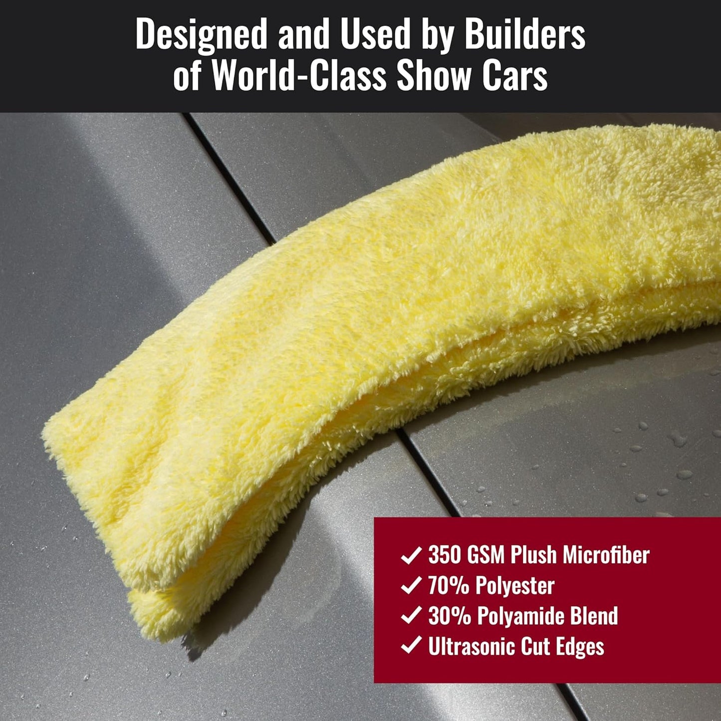 Microfiber Cleaning Cloth - The Yellow Rags, Streak-Free Cleaning Towels for Car Wash and Housekeeping, Ultra-Absorbent with Cut Edges to Avoid Scratches (Pack of 10, 16"x16")