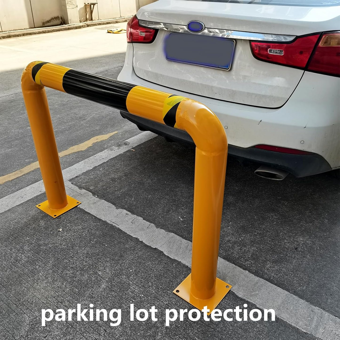 51.2"x 35.4" Hollow Machine Safety Vehicle Industrial Guard Barrier Bollard with Anchor Bolts For Warehouse Roadside Traffic Parking Area, 2 Pack, Yellow