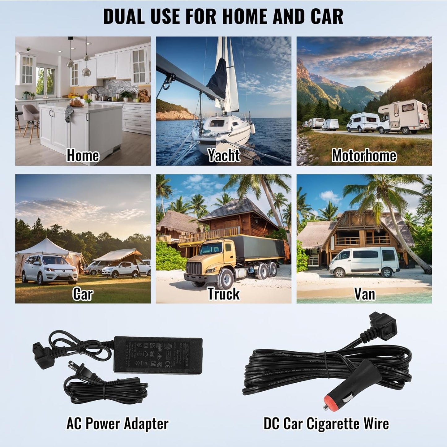 VEVOR Car Refrigerator, 12 Volt Car Refrigerator Fridge, 9 L Single Zone Portable Freezer, -4℉-68℉ Adjustable Range, 12/24V DC and 100-240V AC Compressor Cooler for Outdoor, Camping, RV