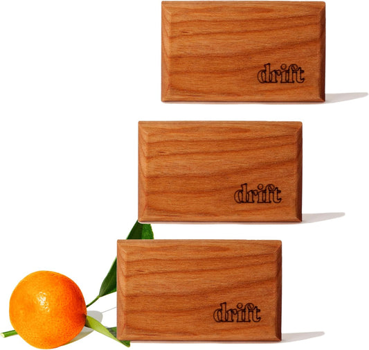 Drift Car Air Freshener - Wooden Deodorizer - Vehicle Odor Remover - Auto Scent Diffuser - Long-Lasting Car Freshening - Grove Scent Refill - Pack of 3 - NO CLIP INCLUDED