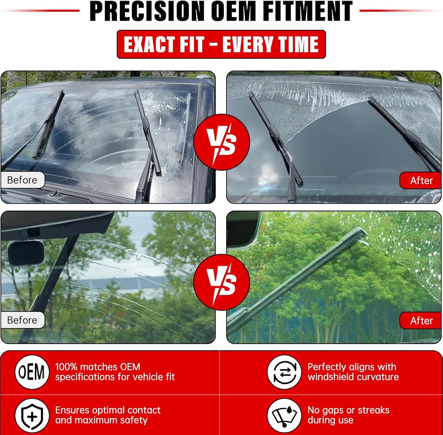 Windshield Wiper Blades Replacement for Honda CRV CR-V 2012 2013 2014 2015 2016 Original Factory Quality Front Rear Wipers Blade Set for My Car - 26" 16" 13" (Pack of 3)