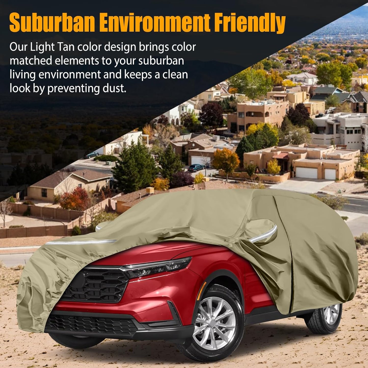 Waterproof Car Covers Replace for 2002-2025 Honda CRV, Multilayer Heavy Duty with Cotton Liner All Weather Car Cover with Zipper Door, Windproof Bands for Snow Rain Dust Protection