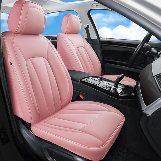 Pink Seat Covers for Cars,Front Seats Universal Fit for SUV, Sedans and Trucks,Waterproof Breathable Full Wrapping Edge Seat Covers, Luxury Automotive Seat Protecor Covers