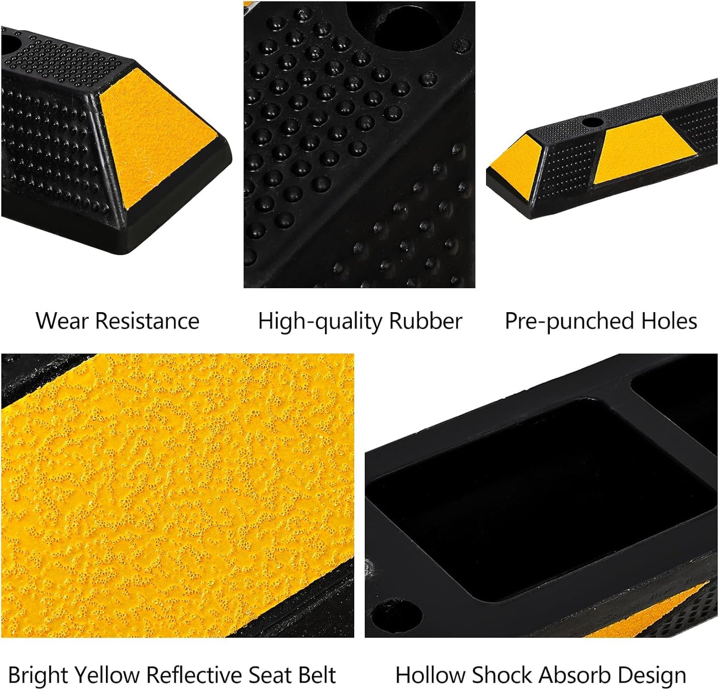 Curb Parking Garage Floor Stopper - 72 Inch Extra Wide Heavy Duty Rubber Parking Lot Stopper, for Vehicles Truck Driveway, Protect Pumpers from Cars Vans Trucks(1PC)